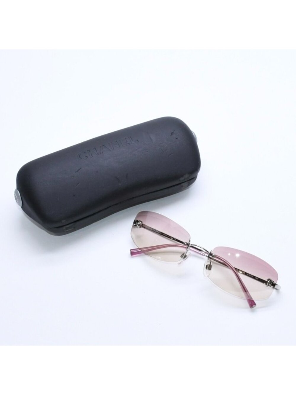 Chanel Rimless Sunglasses Eyewear CC Logo Pink